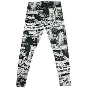 NWOT Britney Spears Newspaper Print Lyric Leggings – Juniors XL – Y2K It Girl